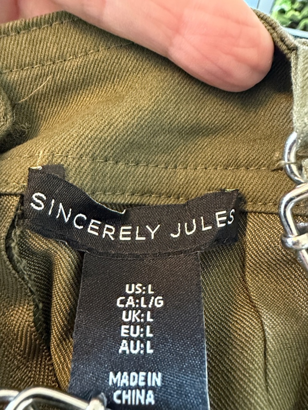 Sincerely Jules Olive Wide-Leg Cross-Back Jumpsuit - Picture 5 of 6